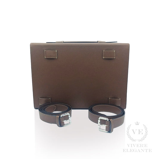 Salomè media in pelle Saffiano marrone