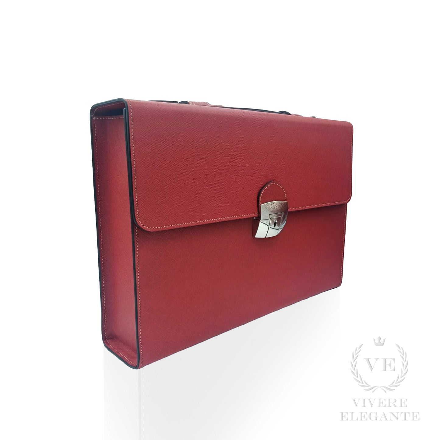 Salomè media in pelle Saffiano rosso