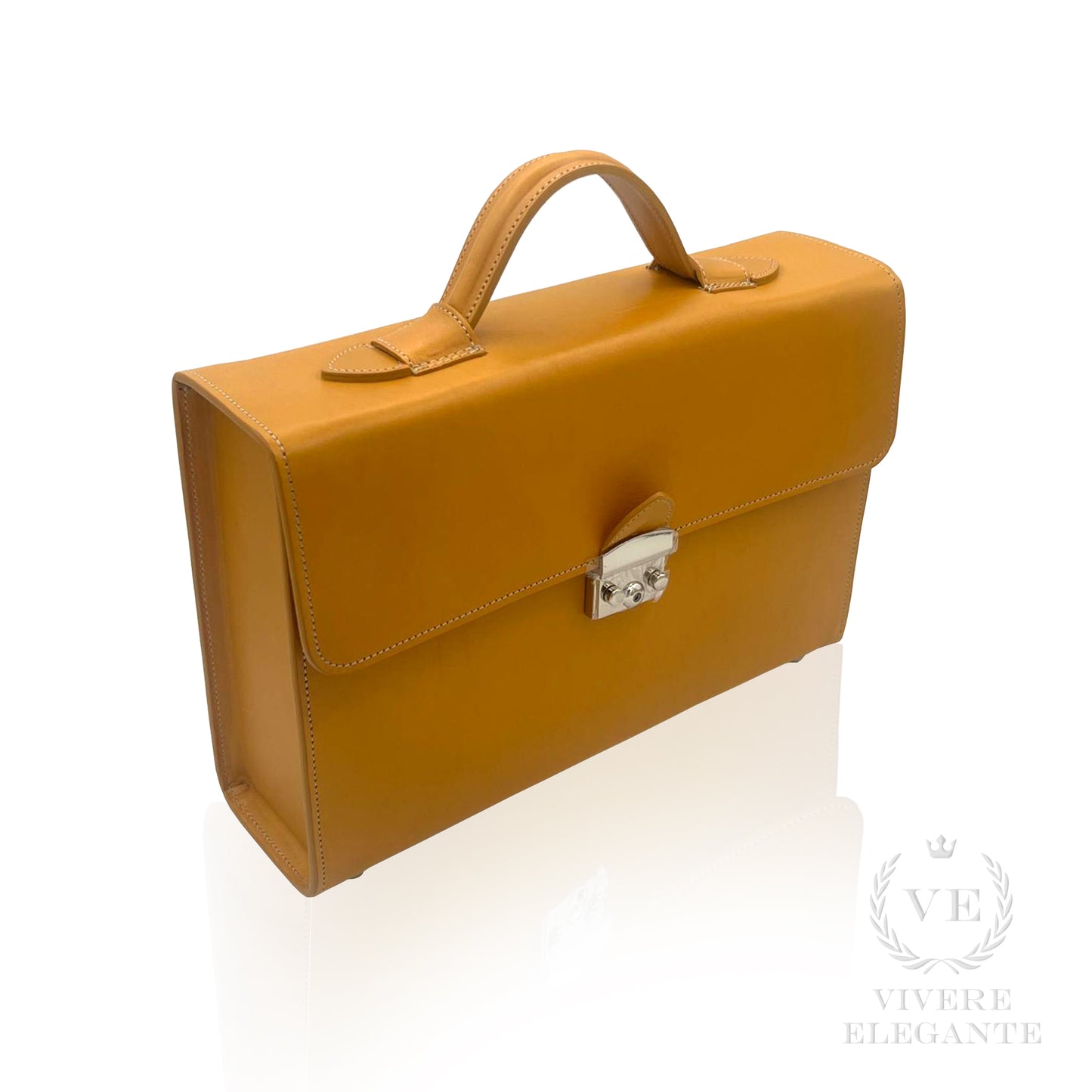 Salomè media in pelle cuoio senape