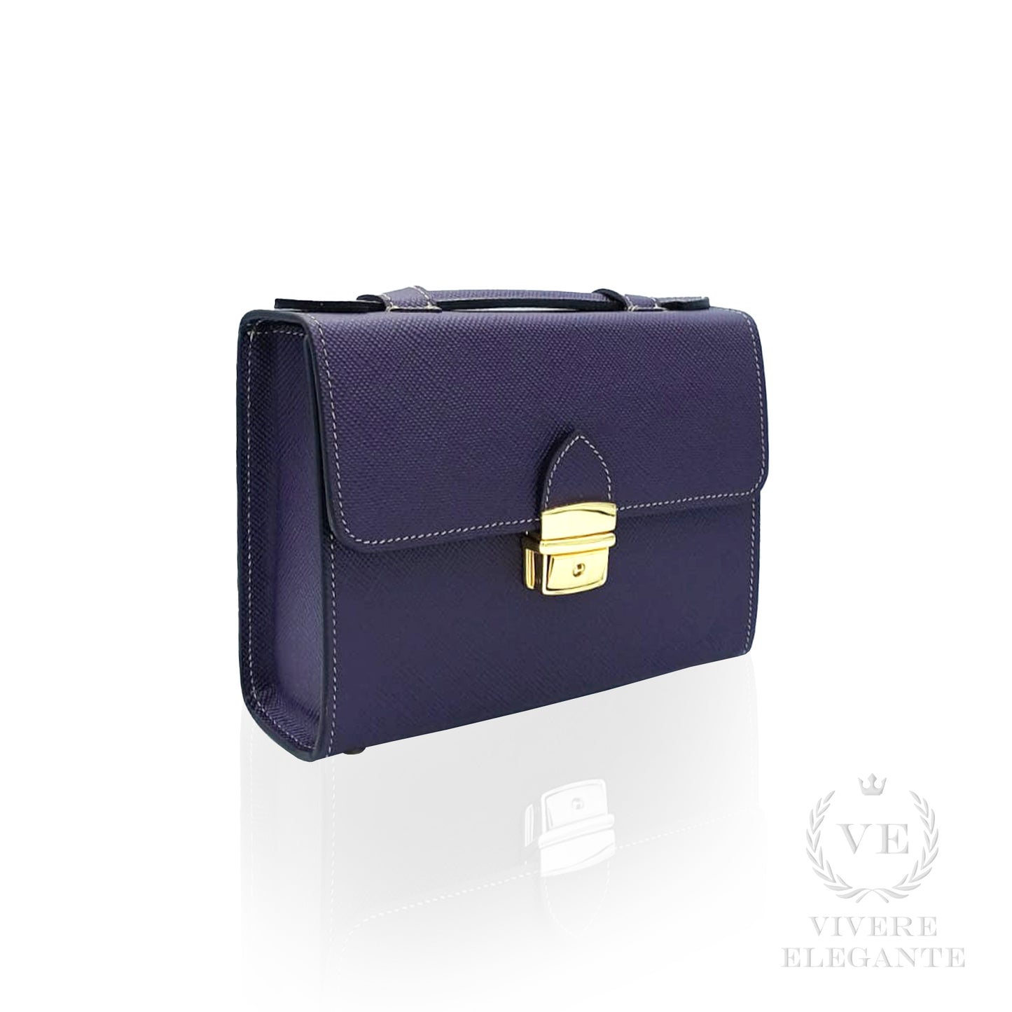Salomè piccola in pelle saffiano viola