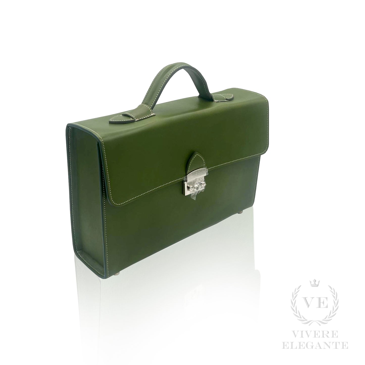 Salomè media in cuoio verde