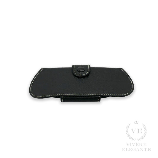 custodia da occhiale pig skin nero