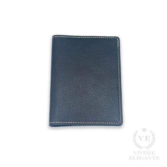 Porta documenti pig skin blu