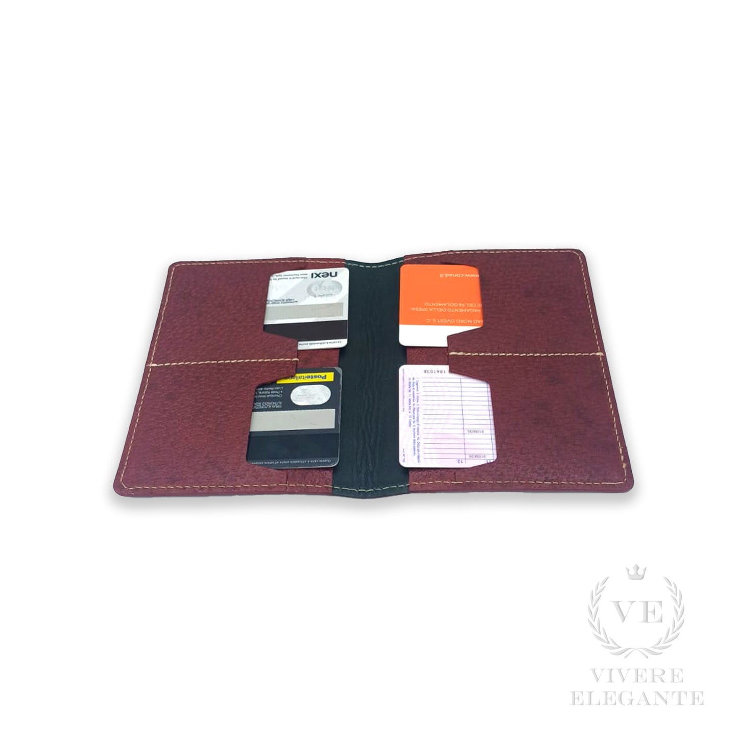 Porta documenti pig skin bordeaux