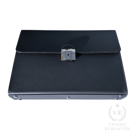Salomè grande Blu in pelle Saffiano