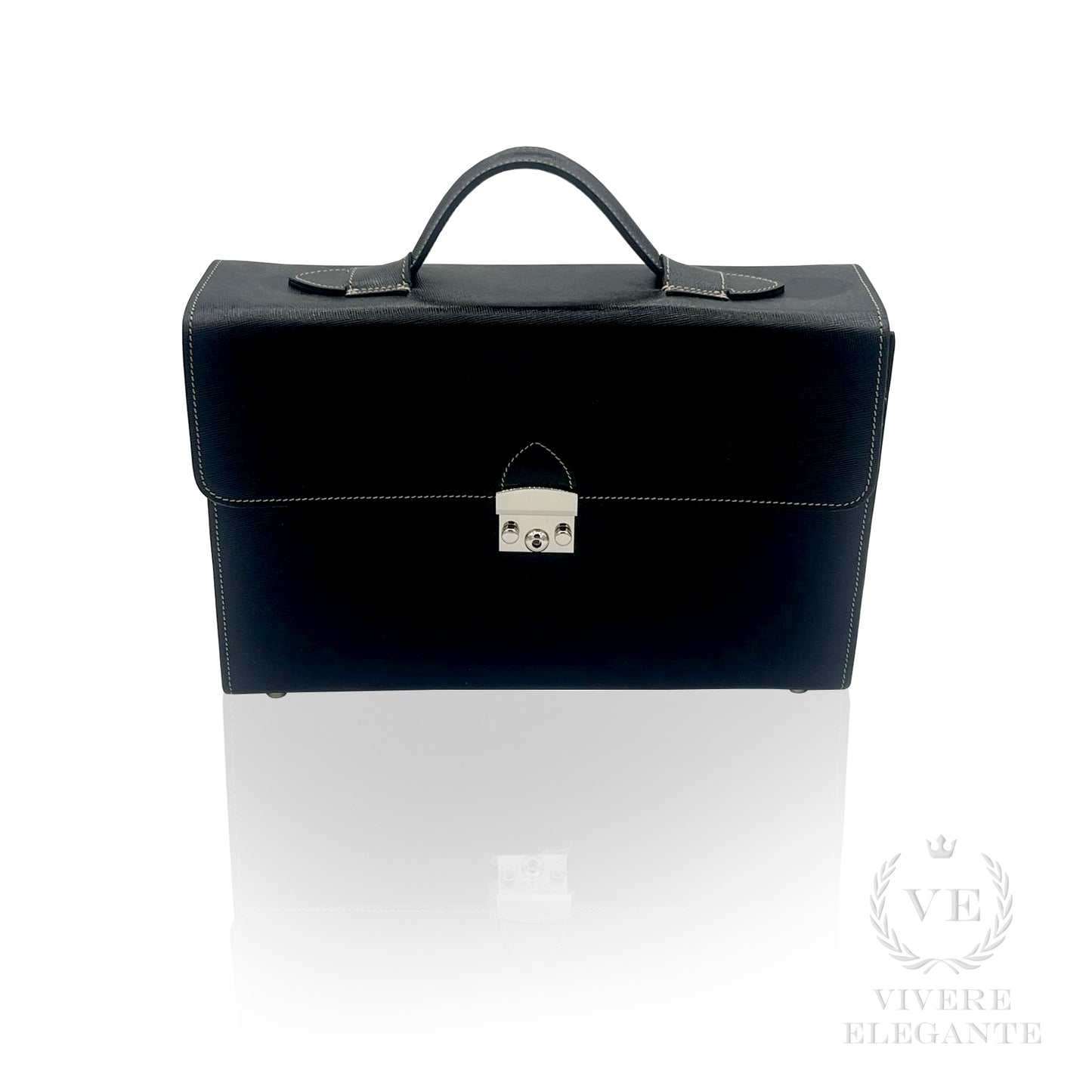 Salomè media in pelle Saffiano nera