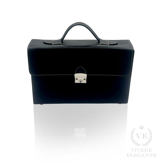 Salomè media in pelle Saffiano nera
