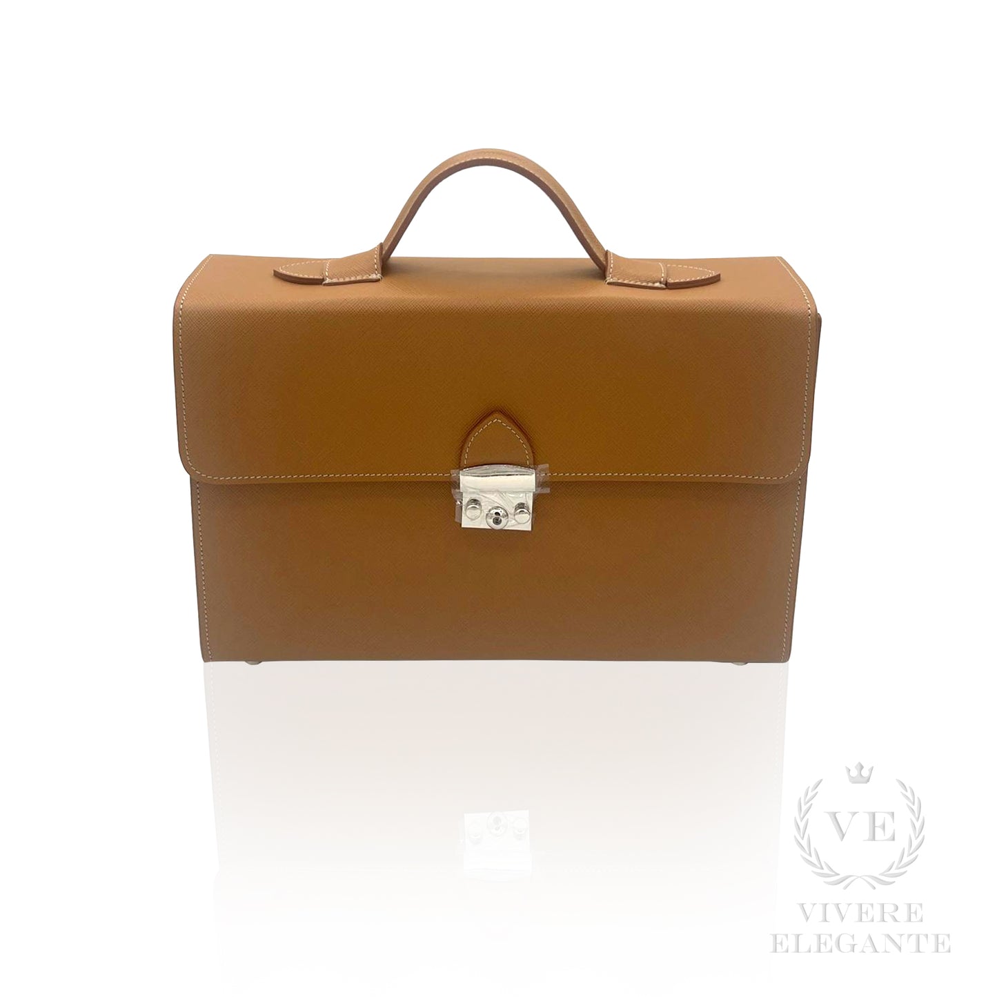 Salomè media in pelle Saffiano cammello