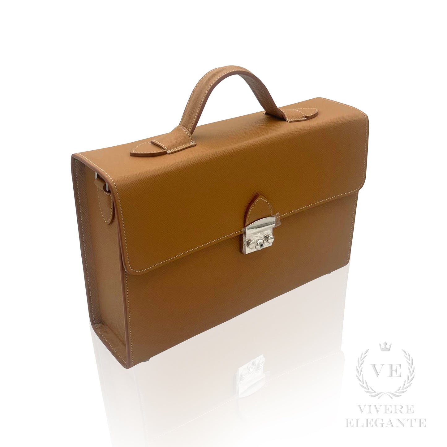 Salomè media in pelle Saffiano cammello