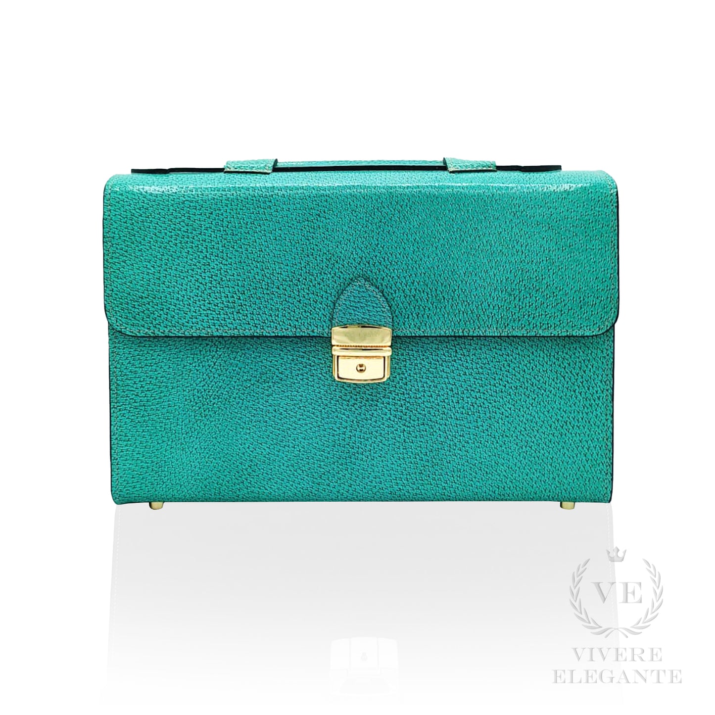 Salomè media in pelle Pig skin verde smeraldo