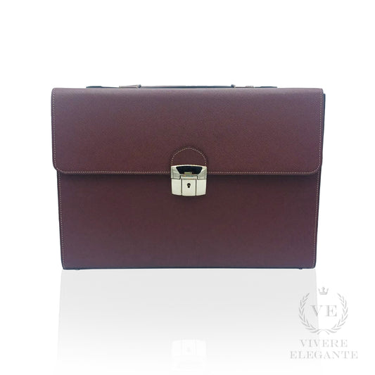 Salomè media in pelle Saffiano bordeaux