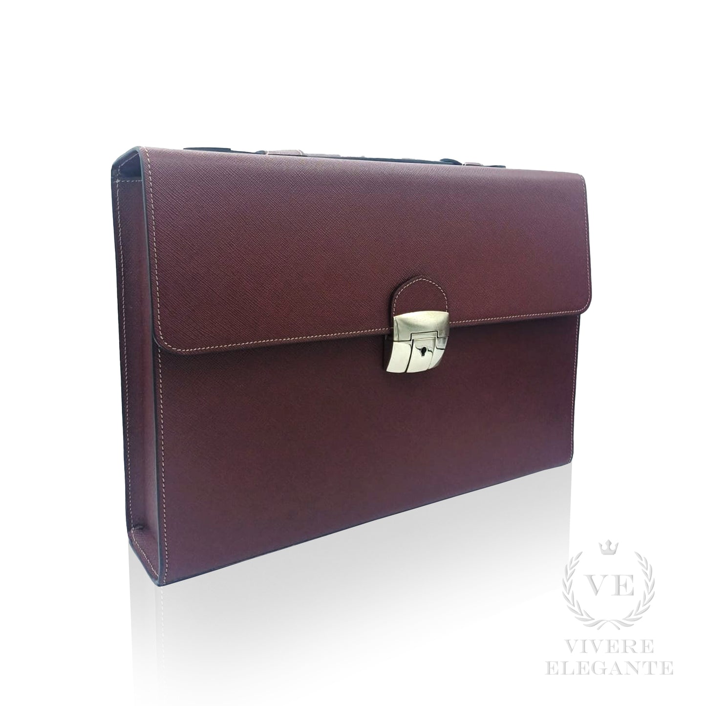 Salomè media in pelle Saffiano bordeaux