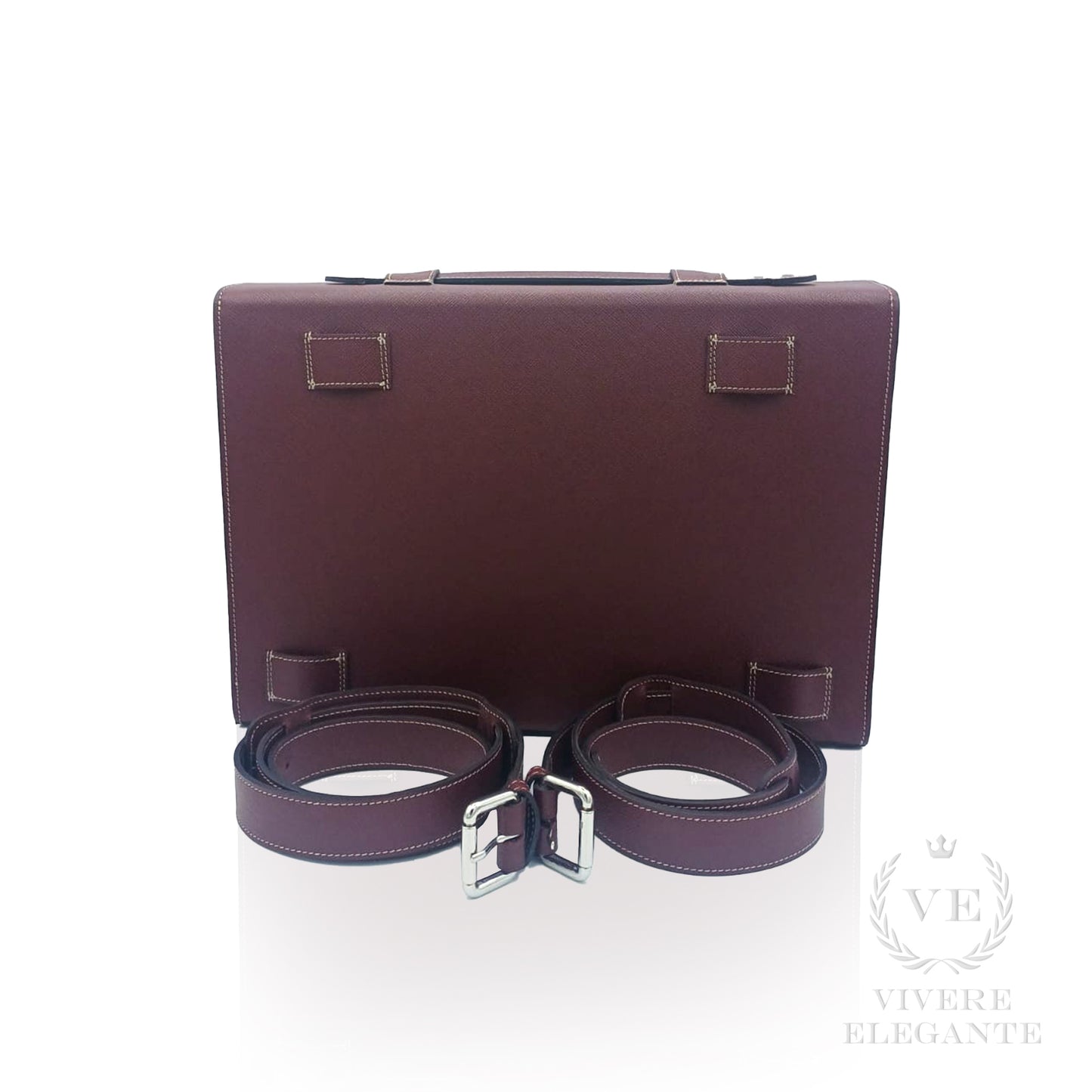 Salomè media in pelle Saffiano bordeaux