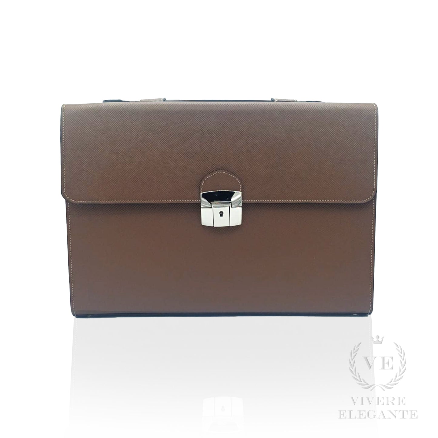 Salomè media in pelle Saffiano marrone