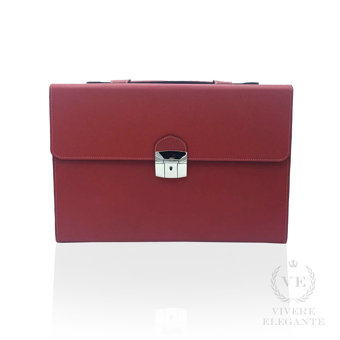 Salomè media in pelle Saffiano rosso