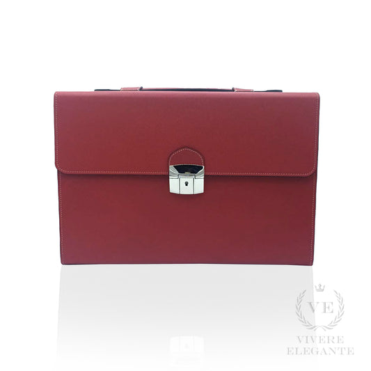 Salomè media in pelle Saffiano rosso