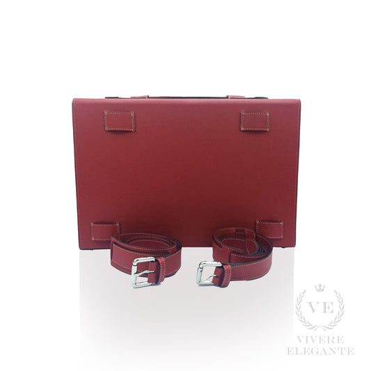 Salomè media in pelle Saffiano rosso