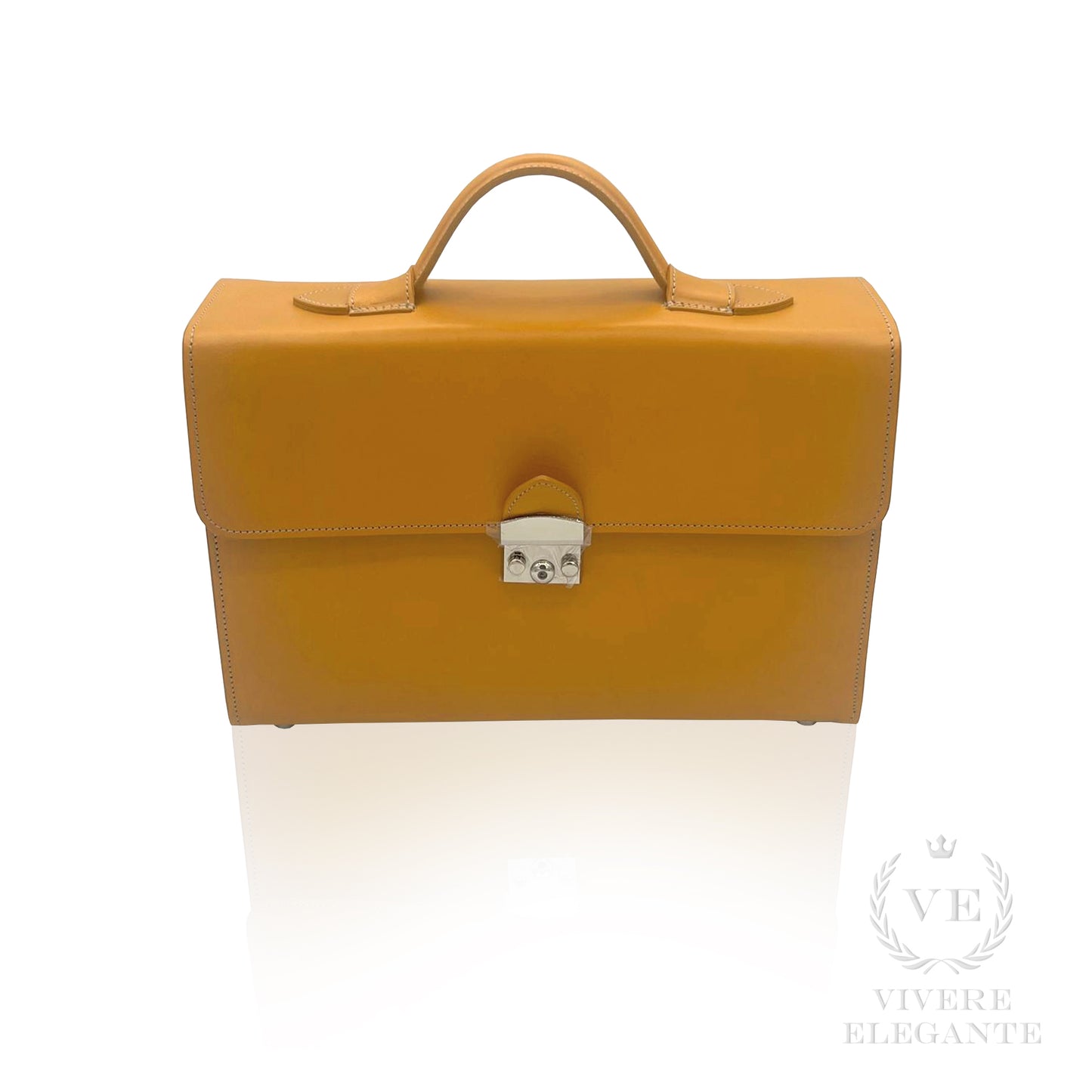 Salomè media in pelle cuoio senape