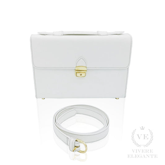 Salomè media bianca in pelle Saffiano