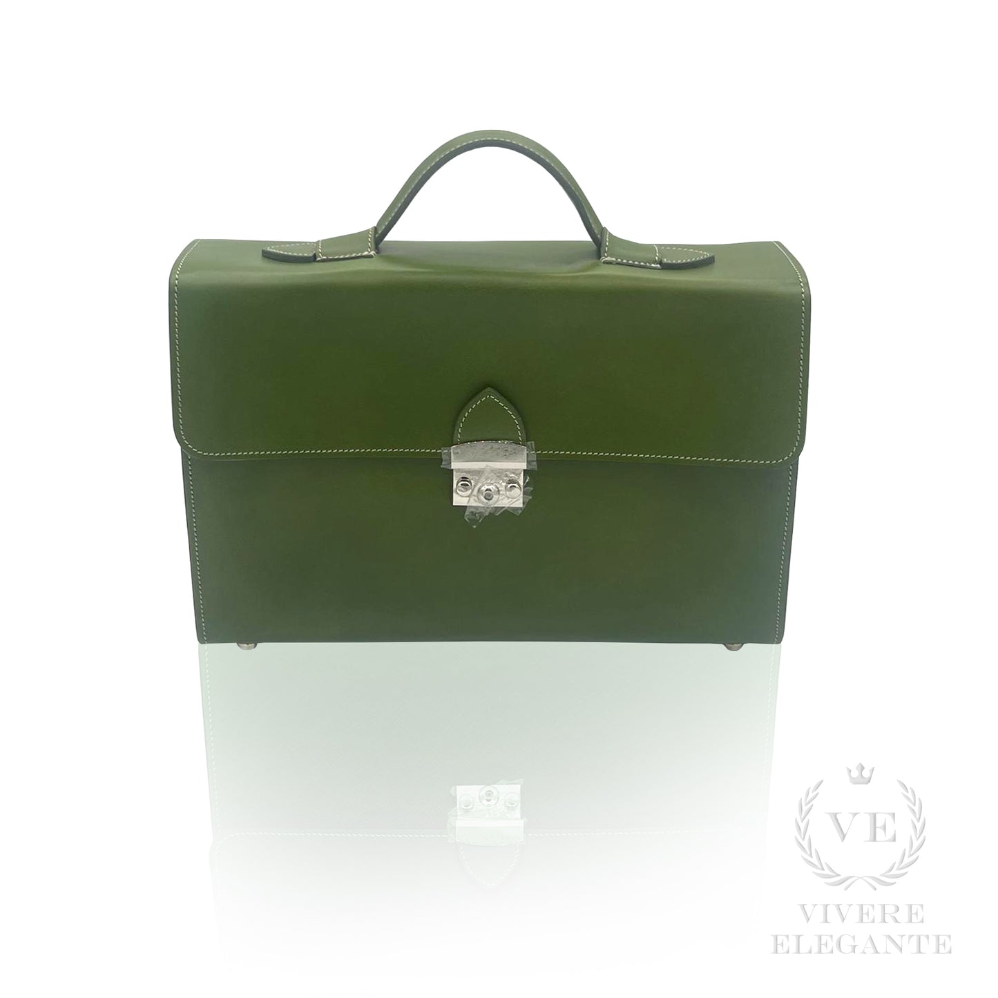 Salomè media in cuoio verde