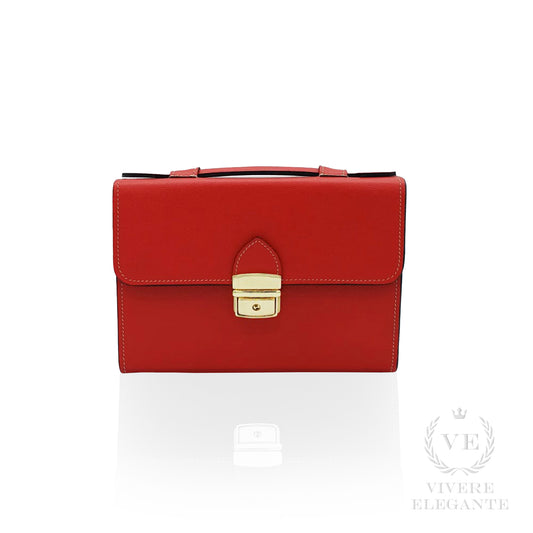 Salomè piccola in pelle saffiano rosso