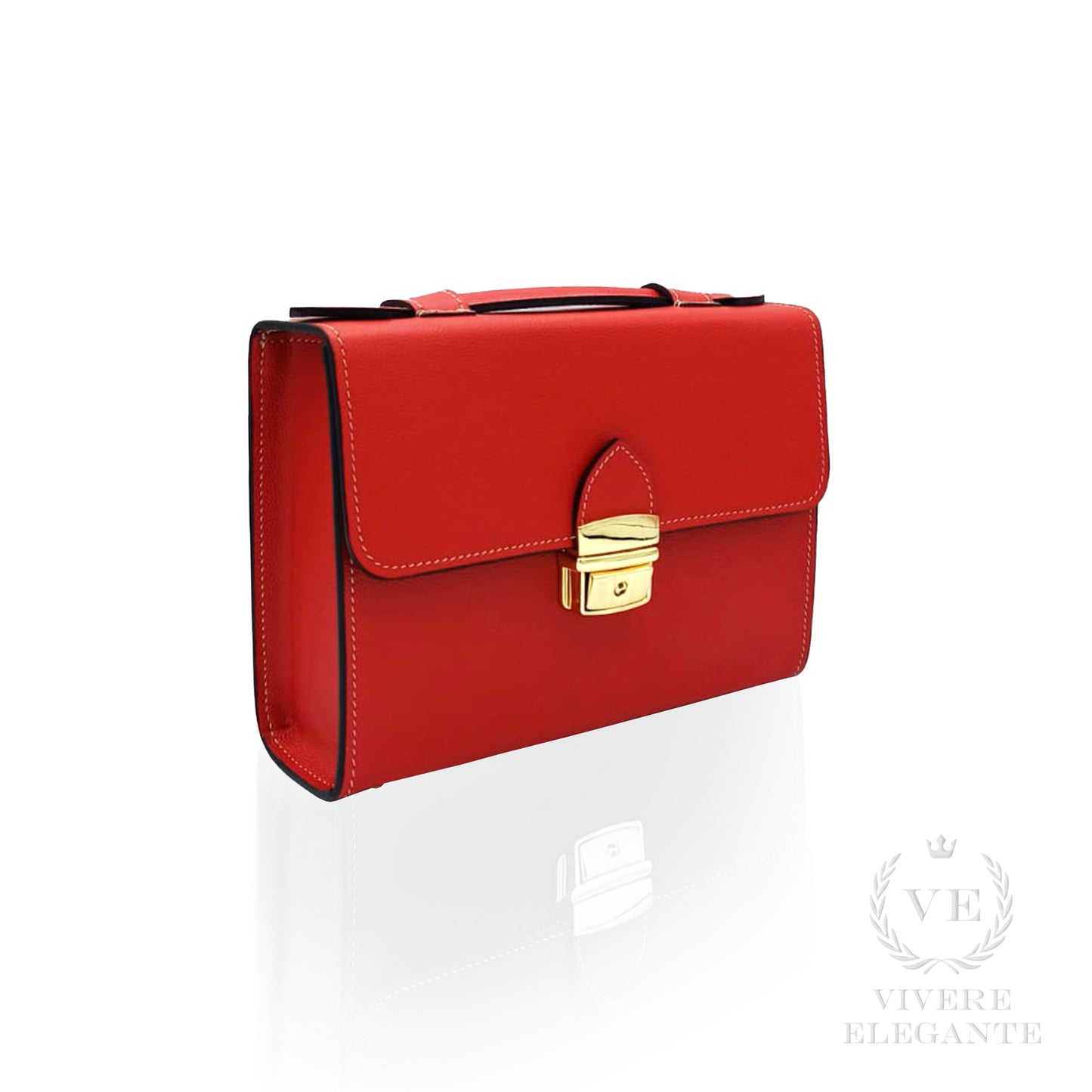 Salomè piccola in pelle saffiano rosso