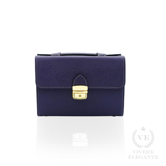 Salomè piccola in pelle saffiano viola