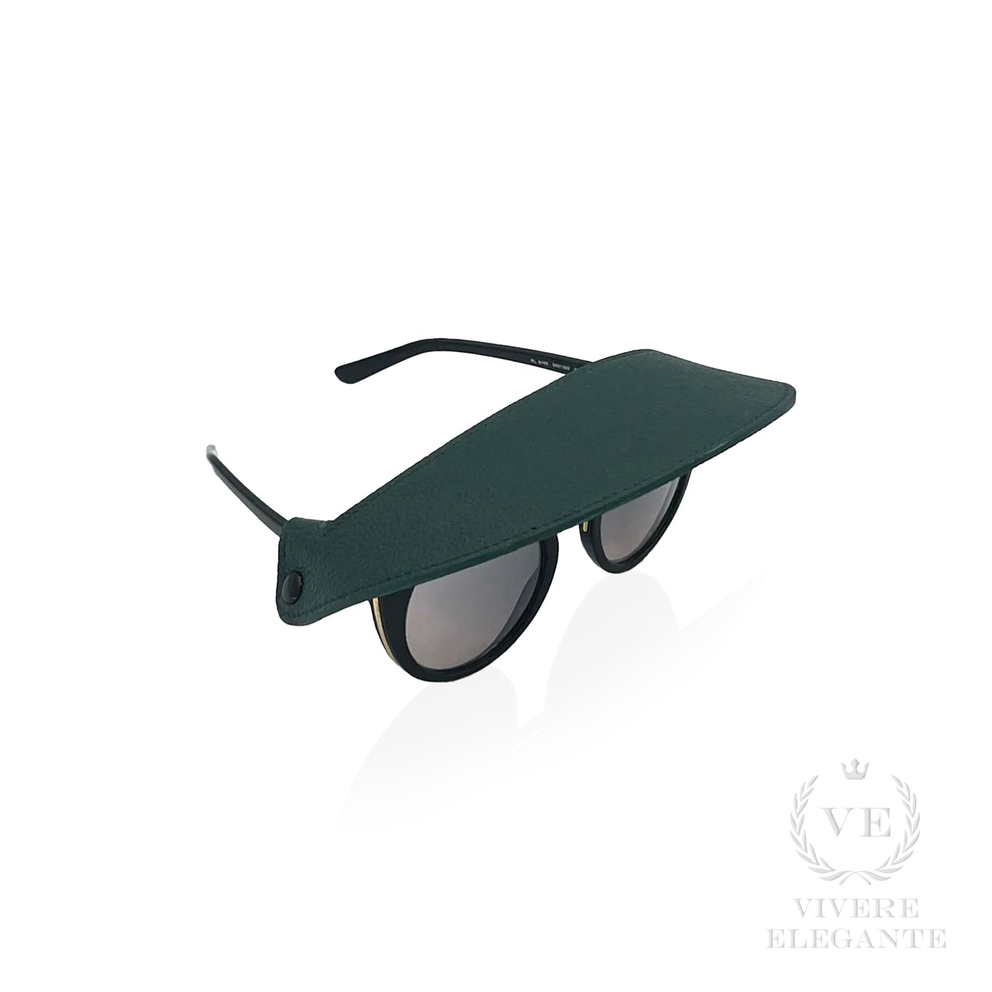 Visiera occhiali in pelle martellata verde