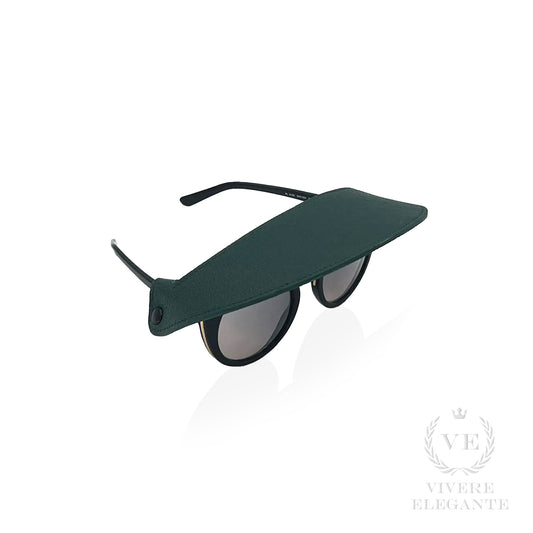 Visiera occhiali in pelle martellata verde