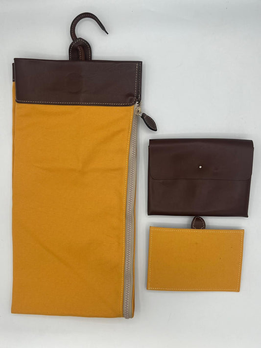 Porta cravatte canvas cuoio da viaggio