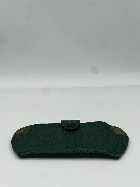 Custodia da occhiale in pelle martellata di color verde