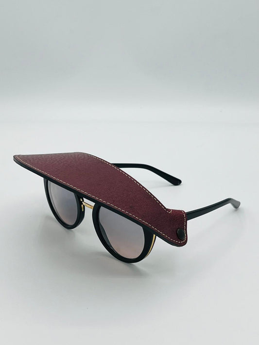 Visiera occhiali pig skin bordeaux
