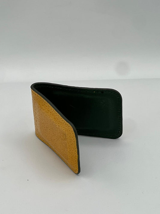 Ferma soldi pig skin giallo